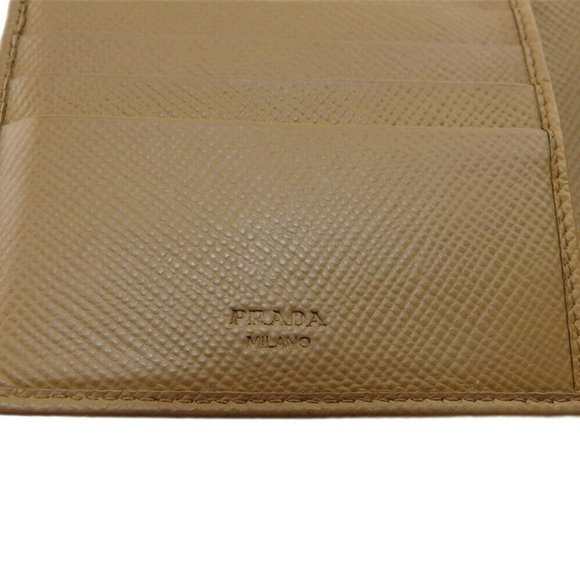 PRADA Two-folded wallet logo Safiano Leazer Auth USED - Picture 2 of 8
